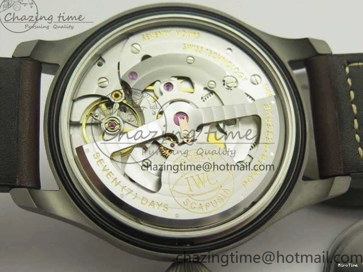 MIROTIME 0228 Big Pilot IW501004 Titanium ZF 1:1 Best Edition Black Dial On Brown Leather Strap A ZeroBulk 7212